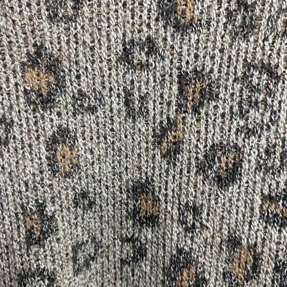 Cupcakes & Cashmere Cardigan Sweater Animal Print Knit Open Front Size S - Picture 5 of 7